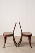 Load image into Gallery viewer, PAIR of 19th Century Walnut Hall Chairs with Green Painted Shields