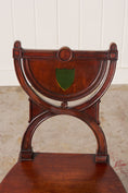 Load image into Gallery viewer, PAIR of 19th Century Walnut Hall Chairs with Green Painted Shields
