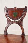 Load image into Gallery viewer, PAIR of 19th Century Walnut Hall Chairs with Green Painted Shields