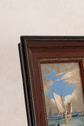 Load image into Gallery viewer, Original Seascape Watercolor in Cherry Hue Oak Frame