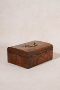 Load image into Gallery viewer, Antique English Burl Wood Sewing Box with Brass Top Handle