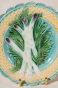 Load image into Gallery viewer, 19th Century French Asparagus Majolica Plate with Scalloped Edge (c. 1890)