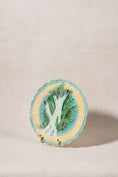 Load image into Gallery viewer, 19th Century French Asparagus Majolica Plate with Scalloped Edge (c. 1890)
