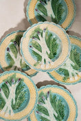 Load image into Gallery viewer, 19th Century French Asparagus Majolica Plate with Scalloped Edge (c. 1890)