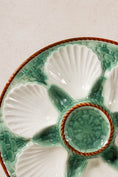 Load image into Gallery viewer, Vintage Green French Majolica Oyster Plate