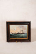 Load image into Gallery viewer, Antique Oil on Canvas British Steamship Painting in Oak Frame