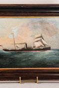 Load image into Gallery viewer, Antique Oil on Canvas British Steamship Painting in Oak Frame
