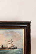 Load image into Gallery viewer, Antique Oil on Canvas British Steamship Painting in Oak Frame