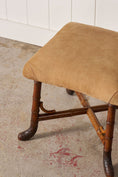 Load image into Gallery viewer, RARE Antique French Faux Bamboo Ottoman with Root Feet