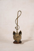 Load image into Gallery viewer, Antique Brass Fox Head Door Stopper