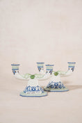 Load image into Gallery viewer, PAIR of 2-Arm French Handpainted Porcelain Candlesticks by Gien