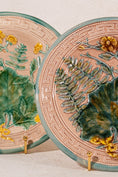 Load image into Gallery viewer, PAIR Vintage French Majolica Plates with Greek Key Border