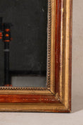Load image into Gallery viewer, 19th Century French Giltwood Mirror with Red Wash + Beaded Inner Detailing