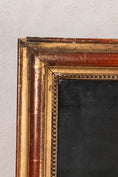 Load image into Gallery viewer, 19th Century French Giltwood Mirror with Red Wash + Beaded Inner Detailing
