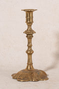 Load image into Gallery viewer, Pair of 19th Century English Scalloped Brass Candlesticks