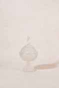 Load image into Gallery viewer, Antique Crystal Lidded Scalloped Candy Jar with Floral Etching