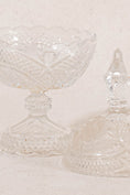 Load image into Gallery viewer, Antique Crystal Lidded Scalloped Candy Jar with Floral Etching