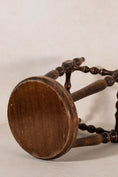 Load image into Gallery viewer, Antique French Oak Round Joint Stool with Stretchers