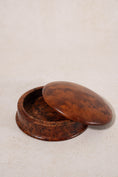 Load image into Gallery viewer, Round Lidded Burl Box