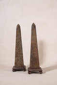 Load image into Gallery viewer, PAIR of Antique Neoclassical Metal Obelisks