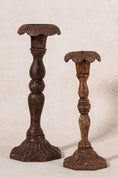 Load image into Gallery viewer, PAIR of Antique Garden Iron Candlesticks