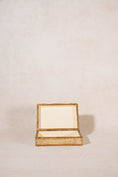 Load image into Gallery viewer, Lidded Gold + Cream Florentine Box