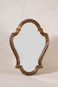 Load image into Gallery viewer, Petite Vintage French Giltwood Mirror with Beveled, Scalloped Shape