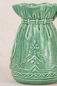 Load image into Gallery viewer, Vintage English Green Pitcher with Ruffled Lip