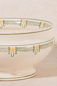 Load image into Gallery viewer, Antique French Ironstone Green & Yellow Ceramic Tureen (No Lid)