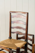Load image into Gallery viewer, SET of 8 | 19th Century Ash Ladder Back Side Chairs with Rush Seats