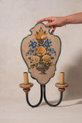 Load image into Gallery viewer, Antique Hand Painted Floral Italian Double Sconce