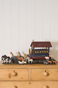 Load image into Gallery viewer, Antique Hand Carved + Painted Noah's Ark