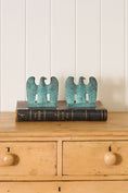 Load image into Gallery viewer, PAIR of Vintage Cast Metal Verdigris Federal Eagle Bookends