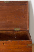 Load image into Gallery viewer, Petite Antique Oak Campaign Trunk with Brass Corners