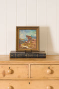 Load image into Gallery viewer, Original Oil on Board Folk Art of Cowboy & Horse in the Mountains Signed RA Moss