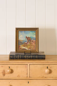 Load image into Gallery viewer, Original Oil on Board Folk Art of Cowboy & Horse in the Mountains Signed RA Moss