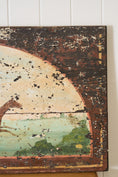 Load image into Gallery viewer, 19th Century Hand Painted Equestrian Trunk Top | Converted for Wall Art