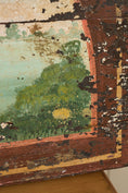 Load image into Gallery viewer, 19th Century Hand Painted Equestrian Trunk Top | Converted for Wall Art