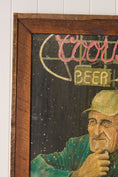 Load image into Gallery viewer, Signed Oil on Canvas of 'Old Albert' with Coors Beer Sign (d. 1983) | in Handmade Oak Frame