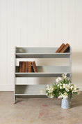Load image into Gallery viewer, Vintage Blue Painted Trough Bookshelf