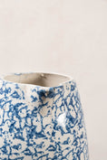 Load image into Gallery viewer, 19th Century Blue + White Tall Spongeware Pitcher