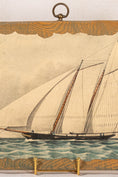 Load image into Gallery viewer, Vintage American Ship Print Mounted On Oak Plank