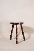 Load image into Gallery viewer, Antique French Bobbin Round Stool with Lacquer Top Coat