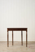 Load image into Gallery viewer, Vintage English Serpentine Demilune Table with Inlay + Drawer
