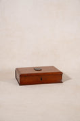 Load image into Gallery viewer, Antique Writing Box with Shield Plaque + Ink Well