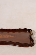 Load image into Gallery viewer, Edwardian English Mahogany Unusual Scalloped Tray with Shell Inlay