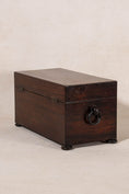 Load image into Gallery viewer, 19th Century Mahogany Tea Caddy with Bone Keyhole + Interior Fittings