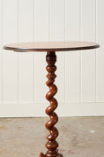 Load image into Gallery viewer, Victorian Revival Oak Barley Twist Wine Table (c. 1880)