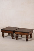 Load image into Gallery viewer, PAIR of Petite Antique Oak English Stools