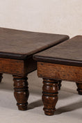 Load image into Gallery viewer, PAIR of Petite Antique Oak English Stools